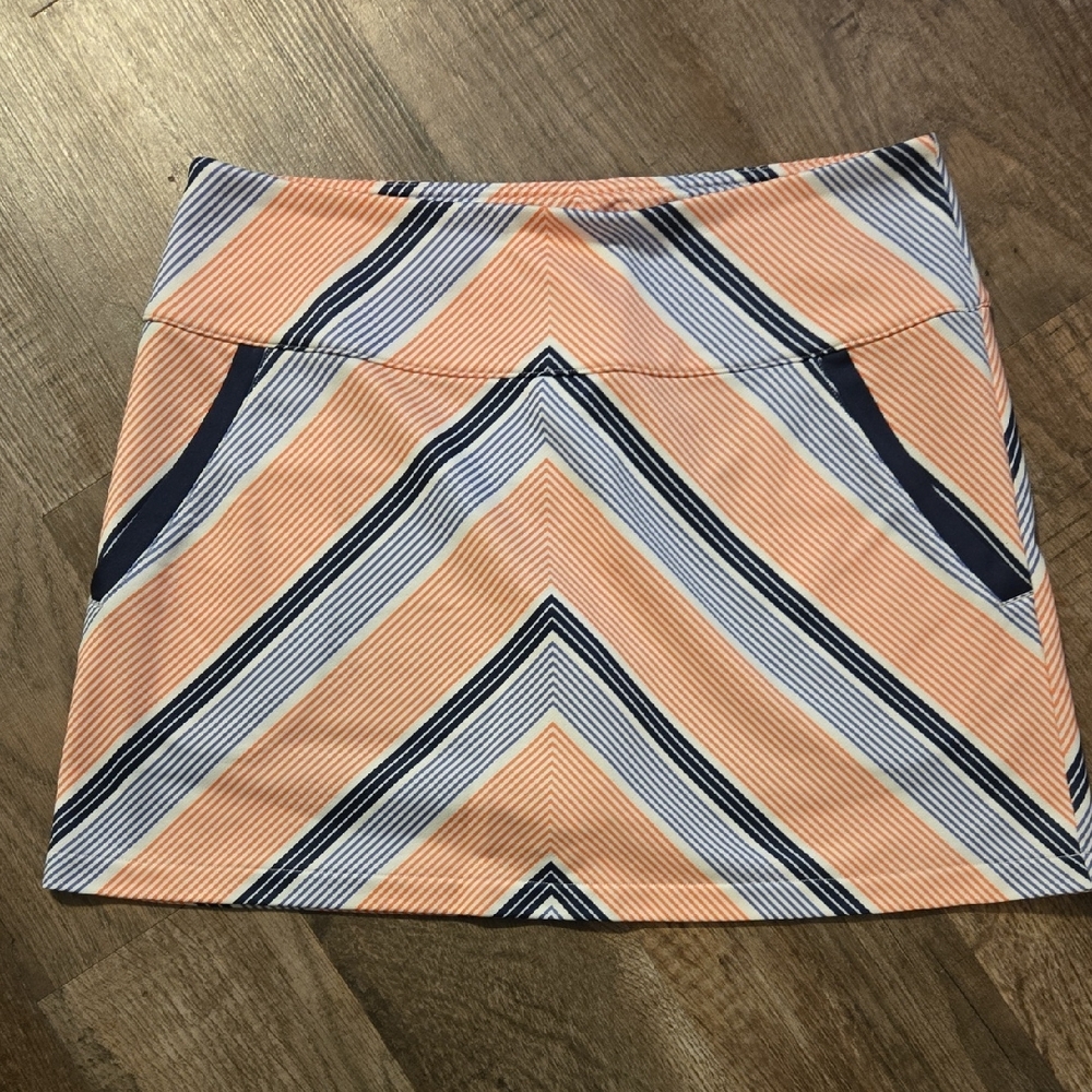 adidas Chevron Patterned Orange and Navy Golf Skort